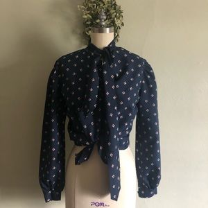 Vintage neck tie blouse